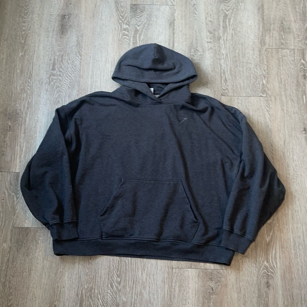 Gymshark gray cropped hoodie size xxl pull over sweatshirt